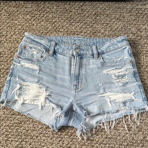 American Eagle Outfitters Blue Distressed Jean Shorts